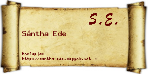 Sántha Ede névjegykártya